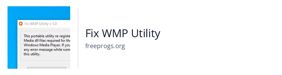 Fix WMP Utility
