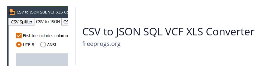 CSV to JSON SQL VCF XLS Converter