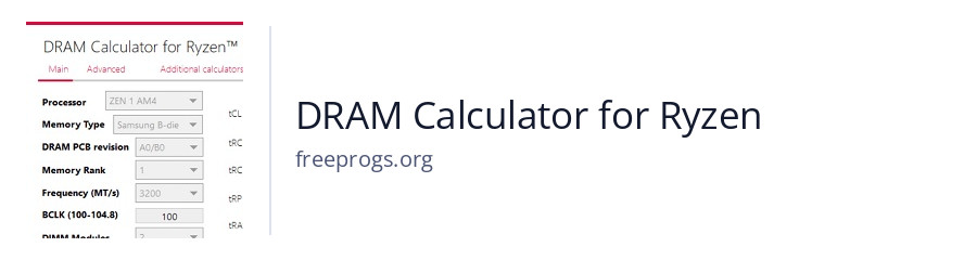 DRAM Calculator for Ryzen