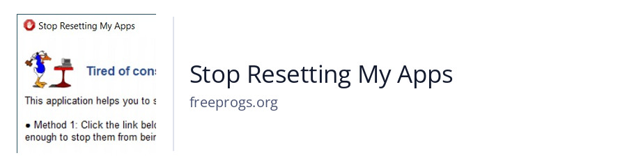 Stop Resetting My Apps