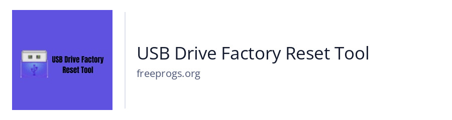 USB Drive Factory Reset Tool
