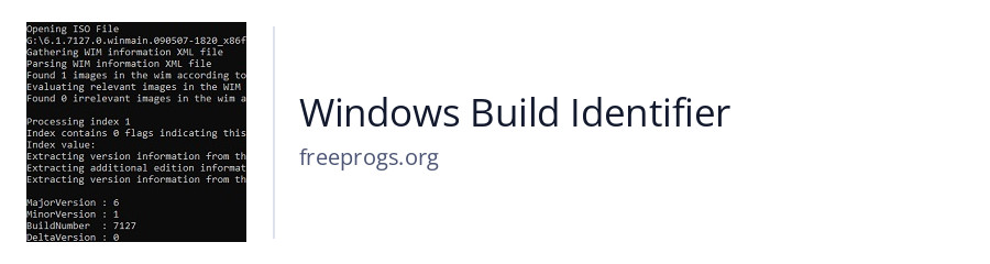 Windows Build Identifier