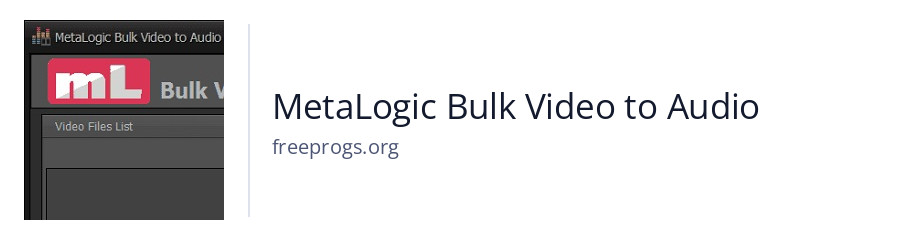 MetaLogic Bulk Video to Audio