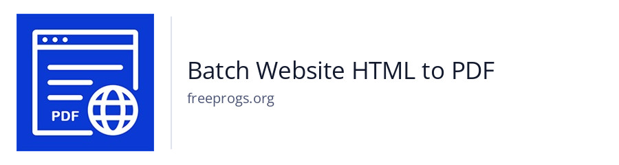 Batch Website HTML to PDF