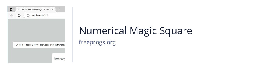Numerical Magic Square