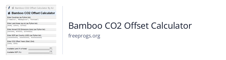 Bamboo CO2 Offset Calculator
