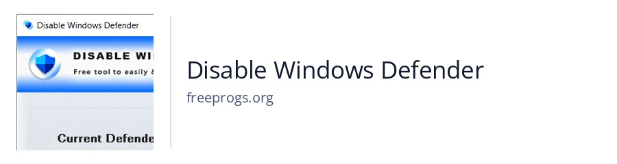 Disable Windows Defender