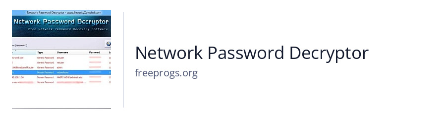 Network Password Decryptor