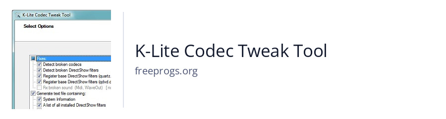 K-Lite Codec Tweak Tool