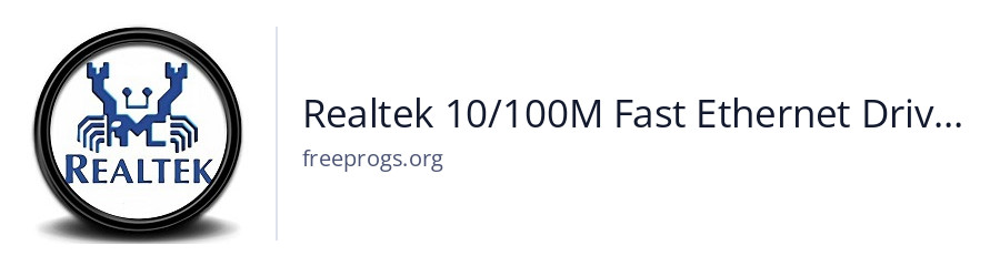 Realtek 10/100M Fast Ethernet Driver for Vista