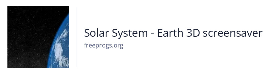 Solar System - Earth 3D screensaver