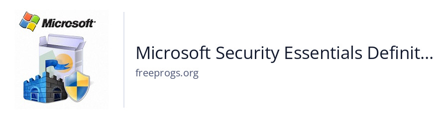 Microsoft Security Essentials Definition Updates