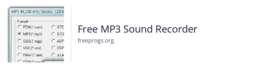 Free MP3 Sound Recorder