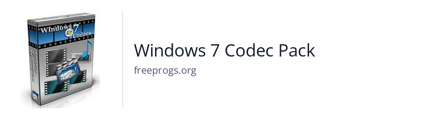 Windows 7 Codec Pack