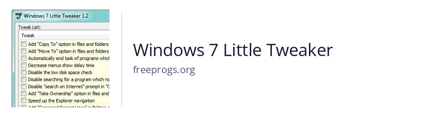 Windows 7 Little Tweaker
