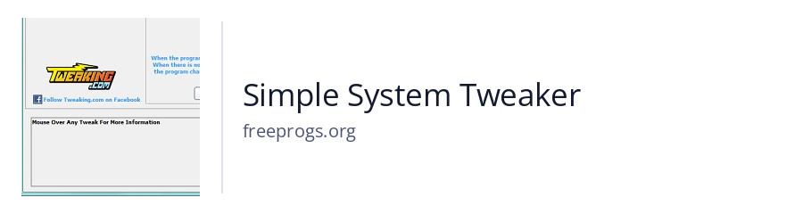 Simple System Tweaker